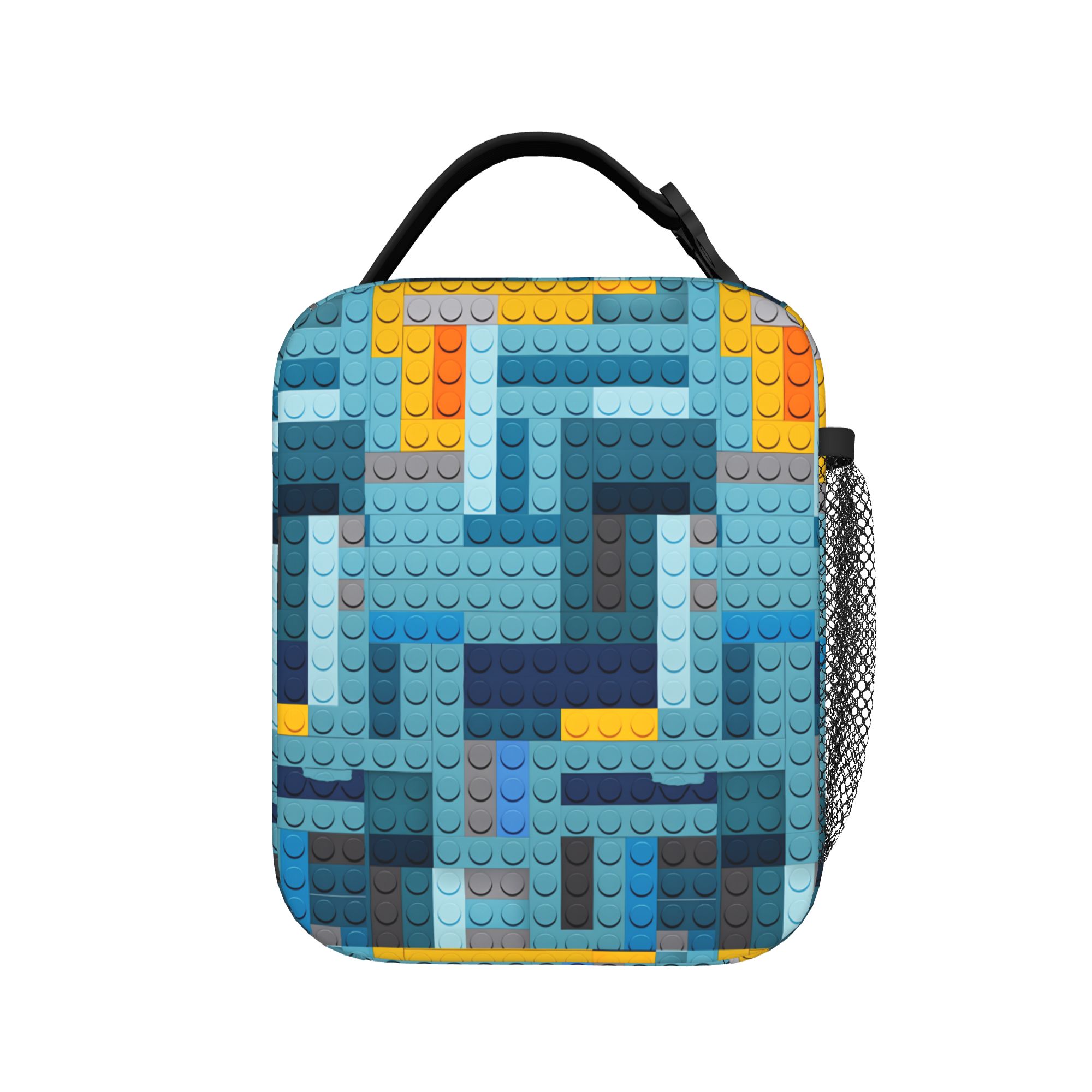 Office Tech Bag - Torba na lunch Blue Tech Pixel